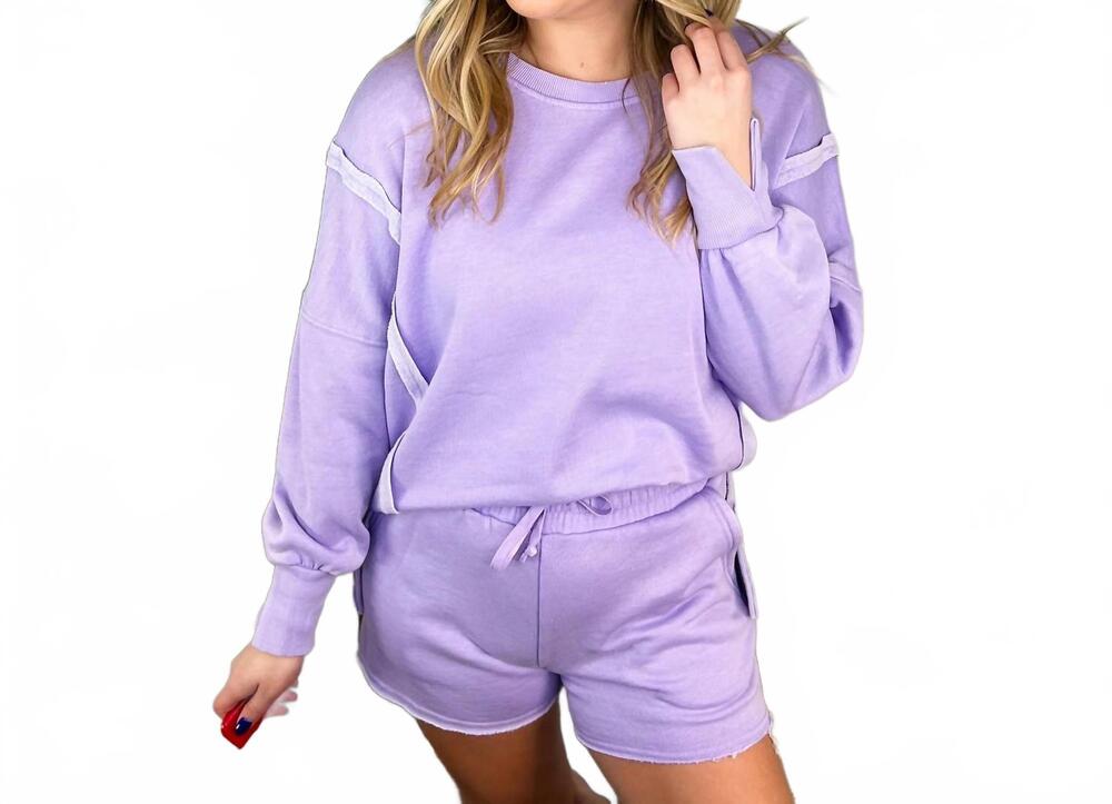 NEW BLAKELEY with my click cotton blend long sleeve weekender top in purple